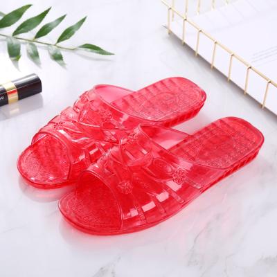 China CUSHIONING New Fashion Ladies Jelly Slippers Transparent Candy Color Crystal Soft Unique Sandals for sale