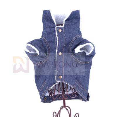 China 100% de polyberber-van de het Jasjewinter van het Huisdierendenim Hond Blauw Jean Jacket Te koop