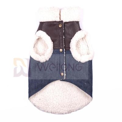 China 100% Poly Soft Dog Denim Sherpa Jacket Sherpa Lined Dog Jacket for sale