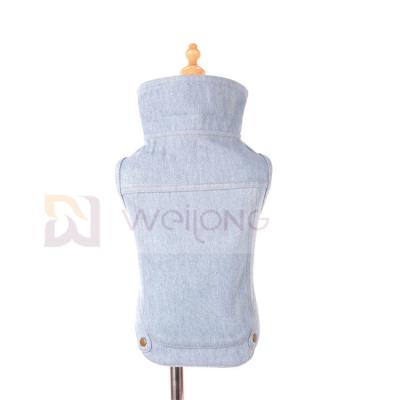 China Spring Summer Pet Coat Blue Vintage Washed Pet Denim Jacket For Dog Cat for sale