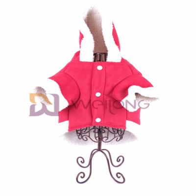 China ISO9001 Imitate Leather Hoodie Pet Jacket Autumn Raw Edge Warm Dog Jacket for sale