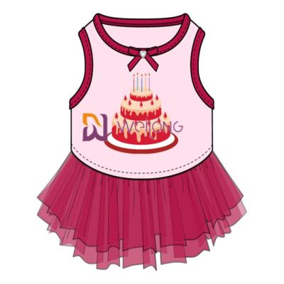 China Breathable Comfortable Tulle Skirt Happy Birthday Dog Outfit Customized ISO9001 for sale