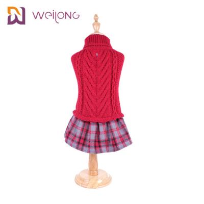 China Das Garn gefärbte besonders angefertigte Plaid stricken Haustier, das Strickjacke BSCI Wollhundepullover strickte zu verkaufen