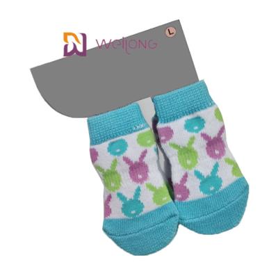 China De katoenen Blauwe Paw Protector Custom Pet Socks Hondsokken van Spandex om Hardhoutvloeren te beschermen Te koop