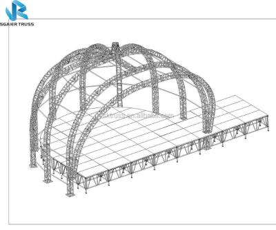 China Outdoor Portable Aluminum Roof Truss Stage Truss Dome Truss Portable Aluminum Stage Roof Truss / Indoor Dome Truss for sale