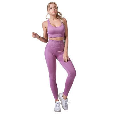 China Breathable Seamless Yoga Set Running Sports Fitness Pants Gym Suit Exercise Clothing Sports Bra+Leggings Sportswear for sale