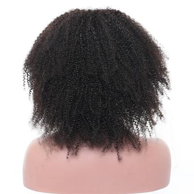 China Afro Kinky Curly Hair Girls 100% Real Short Afro Hairstyle Swiss Women Kinky Curly Full Lace Wigs 180% Density With Custom Package for sale