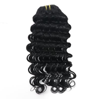 China Tangle Free Cuticle Aligned Hair Loose Wave Clip In Hair Extensions Brazilian Virgin Human Hair Clip In Women's Natural Black Color 10-30 Inch 7Pcs/Set for sale