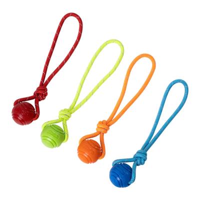 China Hot Sale Viable Non-Toxic Durable TPR Material Pet Toys Chew Ball Outdoor Toy Balls Throwing Recovery Training Ball for sale