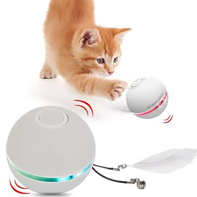 China Cat Toy Running Ball Amazon Hot Selling Rechargeable Led Usb Dog Viable Interactive Smart Automatic Automatic Rotating Electronic Toy for sale