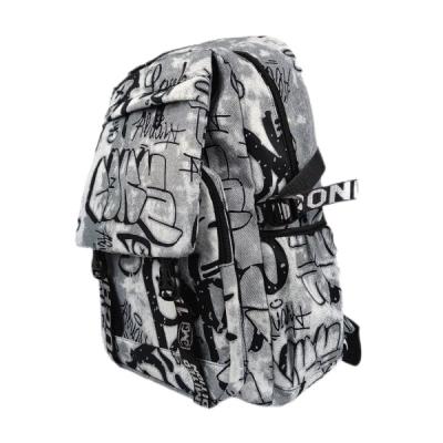 China Men Plaid Pattern School Bag Canvas Style Travel Backpack for sale