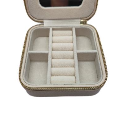 China Custom Logo Women Girls Portable Organizer Earring Ring Jewelry Box for sale