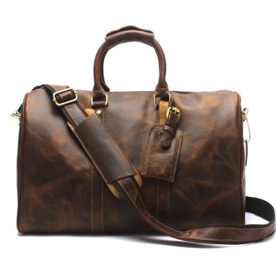 China Retro Leather Luggage Classy Bags For Travel Boston Bag LB06 for sale