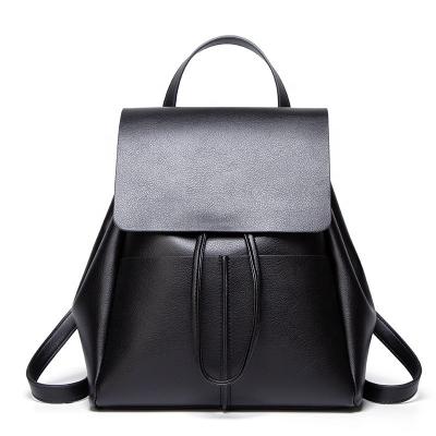 China Spätester heißer Tropfen-Verschiffen-Frauen-Klassiker-zufällige Studenten kundenspezifischer Logo Leather Backpack Bag zu verkaufen