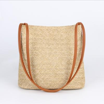 China Summer Sea Straw Bag Basket Tote Shopping Reusable Straw Woven Bag for sale