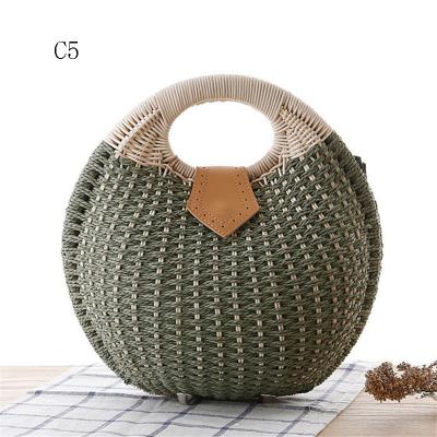 China Wholesale Summer Handmade Ladies Fashion Handbags Women Straw Rattan Bag for sale