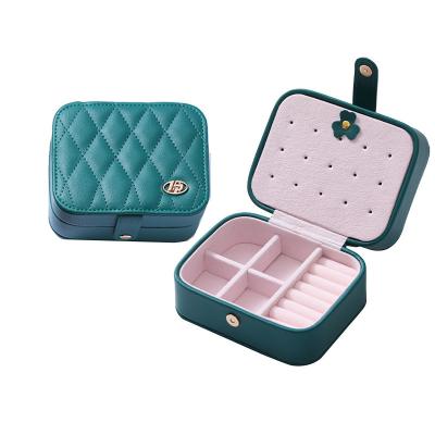 China Jewelry Box For Women Layer Travel Jewelry Organizer For Necklace Earring Rings PU Leather Jewelry Holder Case for sale