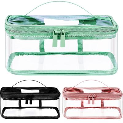 China Reißverschluss-wasserdichtes Make-uptransparente PVC-Kosmetiktasche Organisator-Clear Tote Travel Toiletry Compliant Bags zu verkaufen