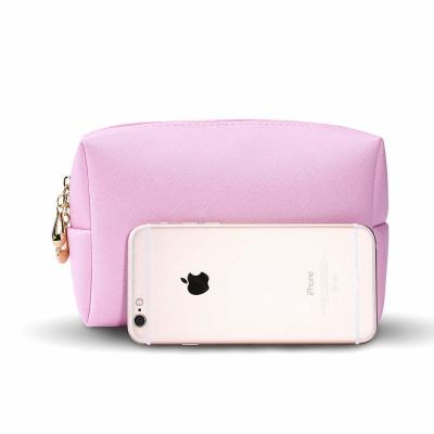 China Factory Custom Premium Digital Printing Cosmetics Makeup Pink PU Travel Toiletry Women'S Cosmetic Bag for sale