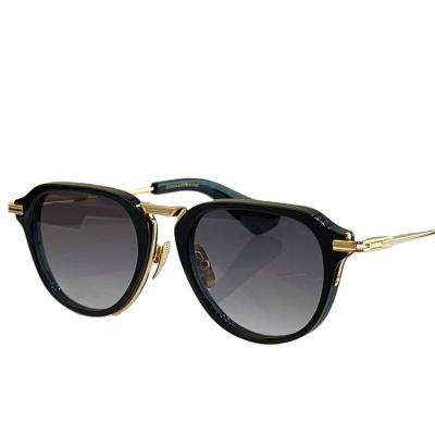 China Round Fashion Sunglasses Men Retro Brand Designer Sun Glasses Women Alloy Metal Frame Black Lens Eyewear Driving UV400 for sale