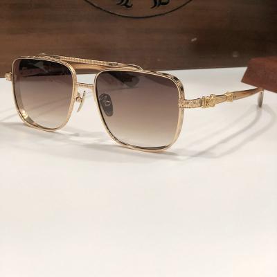 China Hot Selling Fashion Sunglasses Men Cool Glasses 2022 Classic Metal Sunglasses Brand Design Gradient Sunglasses Retro Style for sale