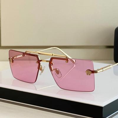 China Fashion sunglasses 2022 newest fashion ladies rimless sunglasses brand designer Sunglasses Metal Sunglasses for sale