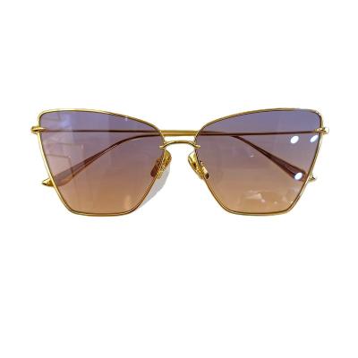 China 2022 Fashion Sunglasses Brand Designer Metal Sunglasses Retro New Style Fashion Cat Eye Sunglasses for sale