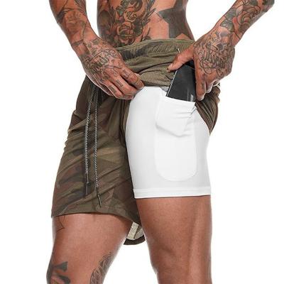 China 2021 Summer New Double-Layer Anti-Wrinkle Shorts Men' s Multi-pocket Quick-drying camouflage plus size M-pants pants men running trousers for sale