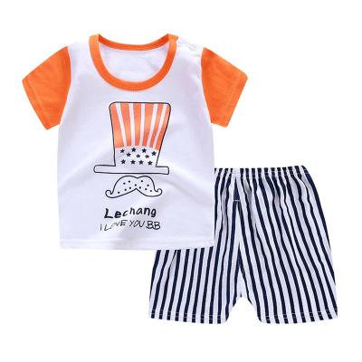 China Hot Sale Summer Anti-wrinkle Kids Clothing Sets 100 Different Design Baby Boy Clothing Sets 2pcs T-shirt Kids Clothes for sale