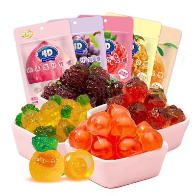 China 65g AMOS 4D Natural Fruit Juice Dodge Kids Snacks , Halal Crystal Candy Candy for sale