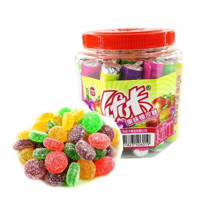 China Natural 18g 30 Pieces Soft Candy With Rubber Syrup Canned Mixed With Fruity Soft Candy Strips for sale