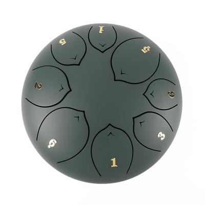 China Offer Handpan Manufacturer Pressure Reduce Steel Drum 8 Tones High Quality Inch 8 Green Tongue OEM & ODM for sale