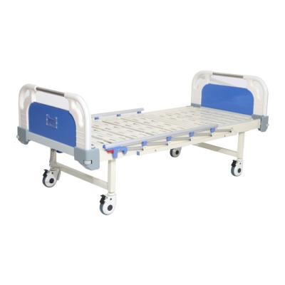 China Manual Easy Operate Back Crank Bed One Crank Function Patient Bed One Medical Mobile Hospital Bed for sale