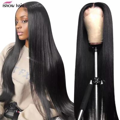 China Ishow HD Straight Lace Front Wigs Human Hair Wigs Straight Lace Front Wigs For Black Women for sale