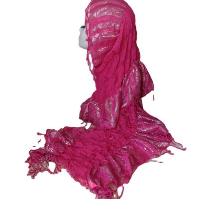 China Wholesale Creative Silk Tassel Folded Centipede Scarf Four Pattern Muslim Baotou Bright Daily Life Scarf for sale