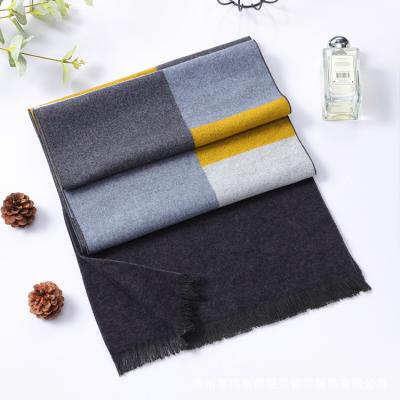 China Keep Good Price Warm Wool Blended Men's Scarf Autumn Winter Fashion Scarf Warm Brushed Men's Scarf for sale