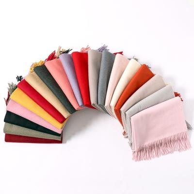 China New Winter Scarf 2022 Winter Ladies Cashmere Pure Color Imitation Scarf Simple Shawl Men's Casual Long Style Scarves for sale