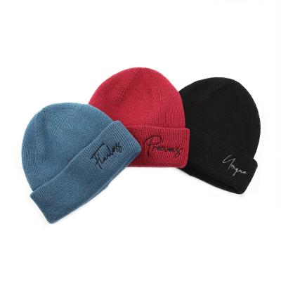 China COMMON Solid Wool Blend Ribbed Warm Cozy Soft Warm Custom Knitted Beanie Winter Hats With Embroidery for sale