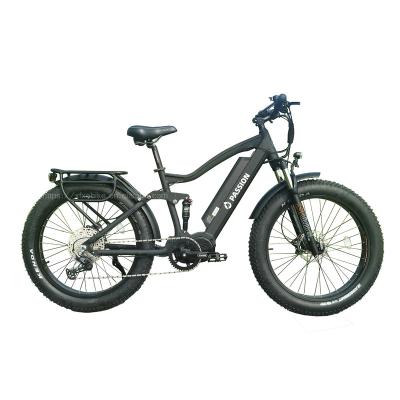 China Aluminum Alloy High Speed ​​Mountain E Bike Mid-Drive E MTB Full Suspension 1000W Electric Bike for sale