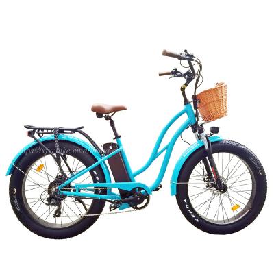 China 2022 Modern Aluminum Alloy 26 Inch City Ebike 48V 750W Step By Fat Electric Bicycle For Women for sale