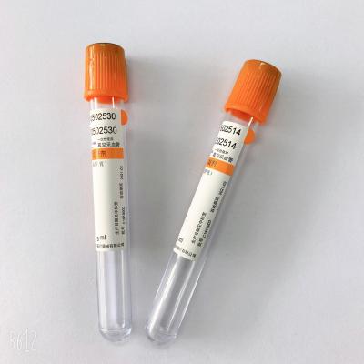 China CE Approved Orange Top Blood Tube Vacuum Blood Collection Tube for sale