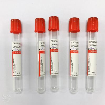 Cina 3ml 5ml 10ml Plain la raccolta del sangue del siero dei tubi di vacuum blood colletion tube per attrezzatura medica in vendita