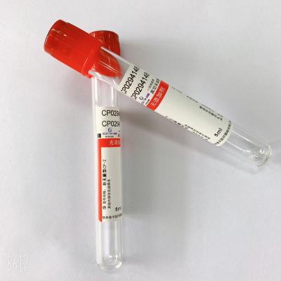 China Medical PET Glass Red Top Blood Collection Tubes No Additive 1ML-10ML for sale