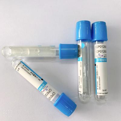 China Laboratory Coagulation PT Test Tube Single Use 1ML-6ML Customized Logo for sale