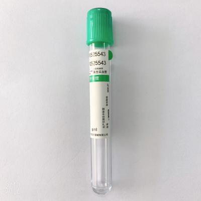 China Disposable Glass Green Top vacuum blood colletion tube  1ml 2ml 3ml 4ml For Biochemistry Tests for sale