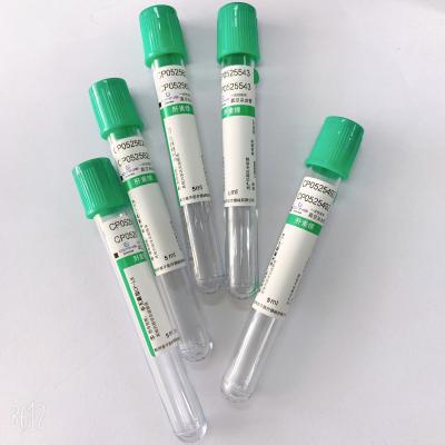 China Medical Green Cap Lithium Heparin Tube  Vacuum Blood Collection Tube for sale