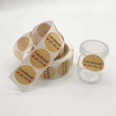 China Heat Sensitive Custom Adhesive Thank You Paper Sticker Kraft Paper Roll Label for sale