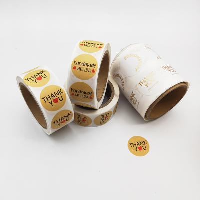 China Heat Sensitive Roll Kraft Paper Labels Vellum Adhesive Craft Labels Custom Printed Brown Custom Sticker Customized Label Die Cutting for sale