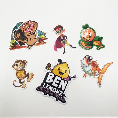 China Waterproof+Eco-friendly Custom Shaped Die Cut Waterproof Adhesive Vinyl Stickers Cute Cartoon Logo Sticker Printing for sale