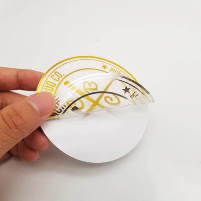 China Waterproof+Eco-friendly Adhesive Clear Die Cut Vinyl Printed Foil Logo Transparent Stickers Custom Made In China for sale